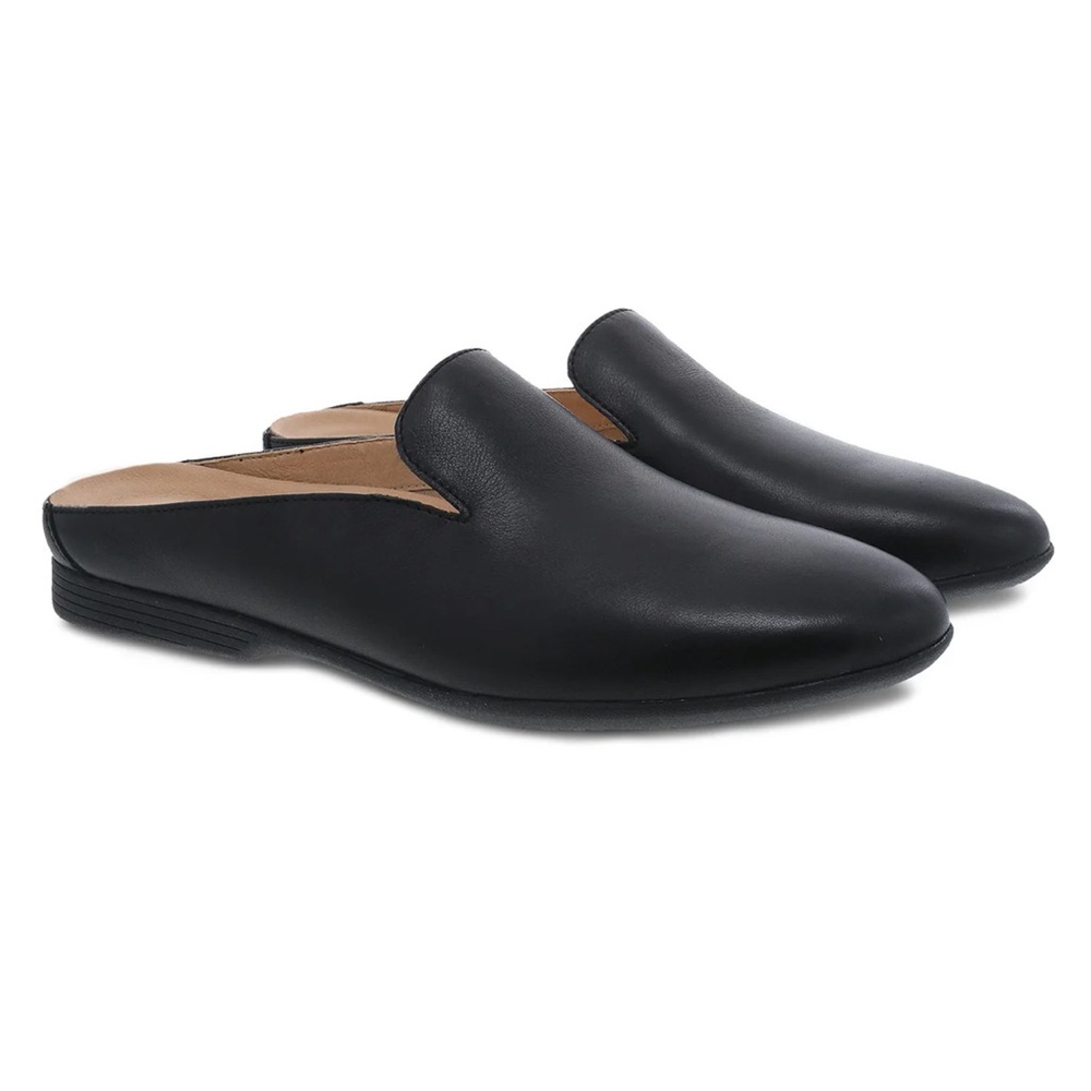 Dansko Lexie Black Leather Mule Loafer Shoes size 41